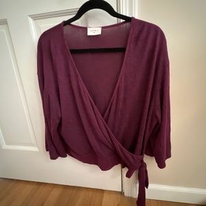 Magenta wrap top